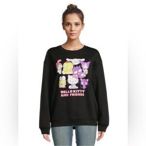 Hello Kitty and Friends Black Graphic Print Sweatshirt M